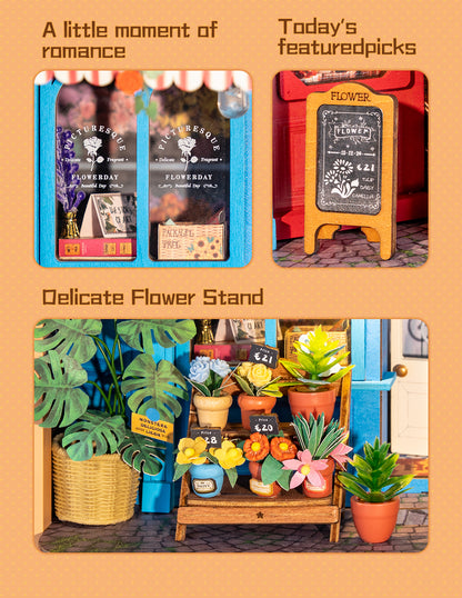 Rolife Daily Fresh Flower 3D Wooden Puzzle DP003 - Mô hình gỗ 3D Tiệm hoa tươi trang trí - Rolife DP003