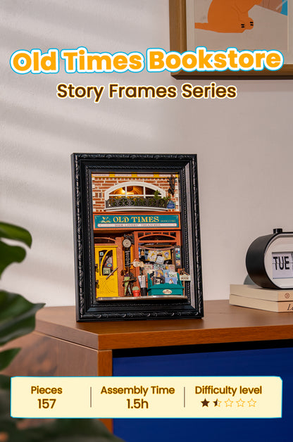 Rolife Old Times Bookstore 3D Wooden Puzzle DP004 - Mô Hình Gỗ 3D Tiệm Sách Cổ Điển - Rolife