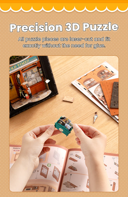 Rolife Old Times Bookstore 3D Wooden Puzzle DP004 - Mô Hình Gỗ 3D Tiệm Sách Cổ Điển - Rolife