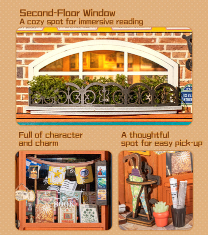 Rolife Old Times Bookstore 3D Wooden Puzzle DP004 - Mô Hình Gỗ 3D Tiệm Sách Cổ Điển - Rolife