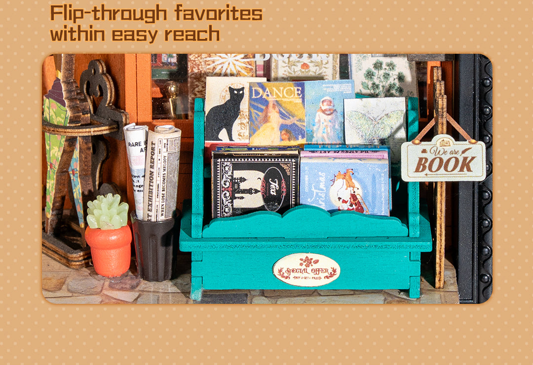 Rolife Old Times Bookstore 3D Wooden Puzzle DP004 - Mô Hình Gỗ 3D Tiệm Sách Cổ Điển - Rolife