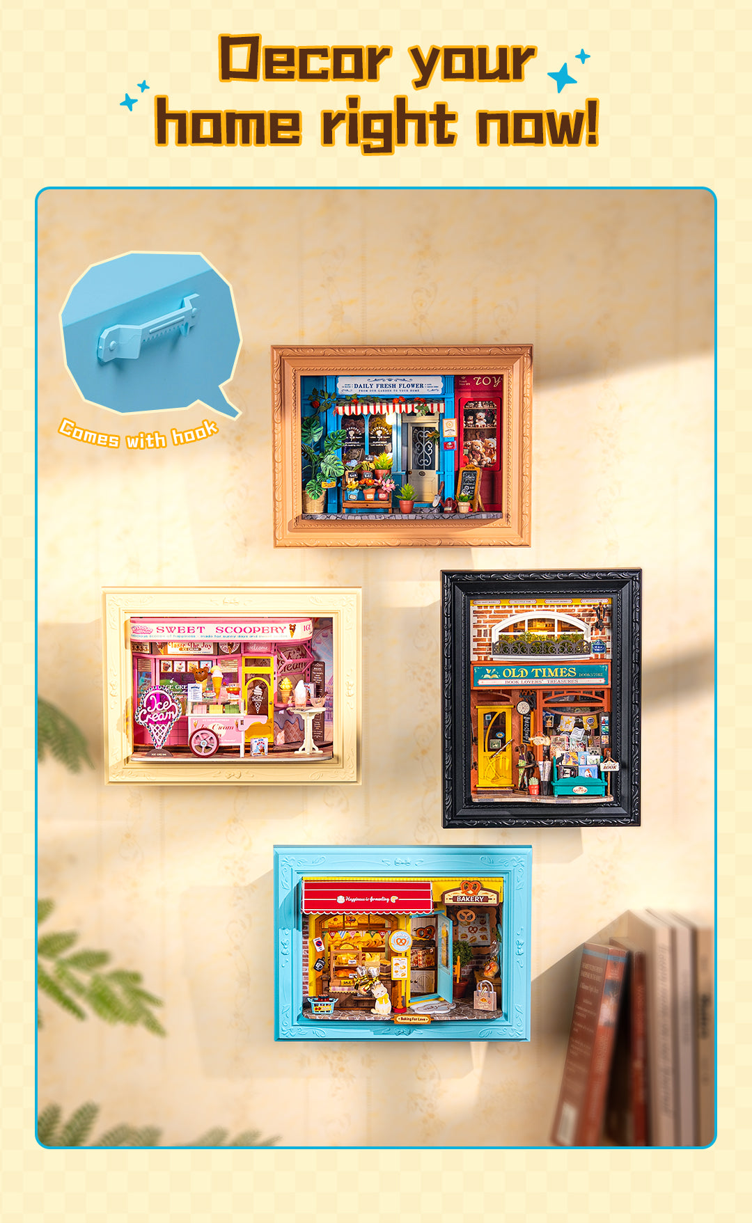 Rolife Old Times Bookstore 3D Wooden Puzzle DP004 - Mô Hình Gỗ 3D Tiệm Sách Cổ Điển - Rolife