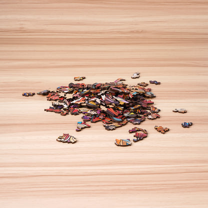 Rowood Wooden Jigsaw Puzzle - Cat King TA002 - Bộ xếp hình gỗ 200 mảnh - Rolife