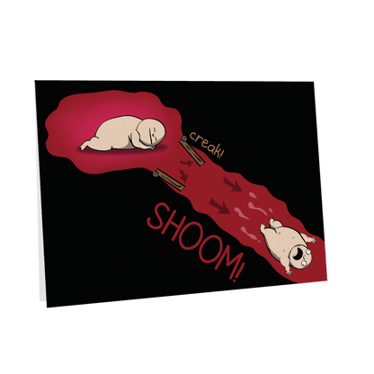 Flying Newborn - NSFW Birthday Card