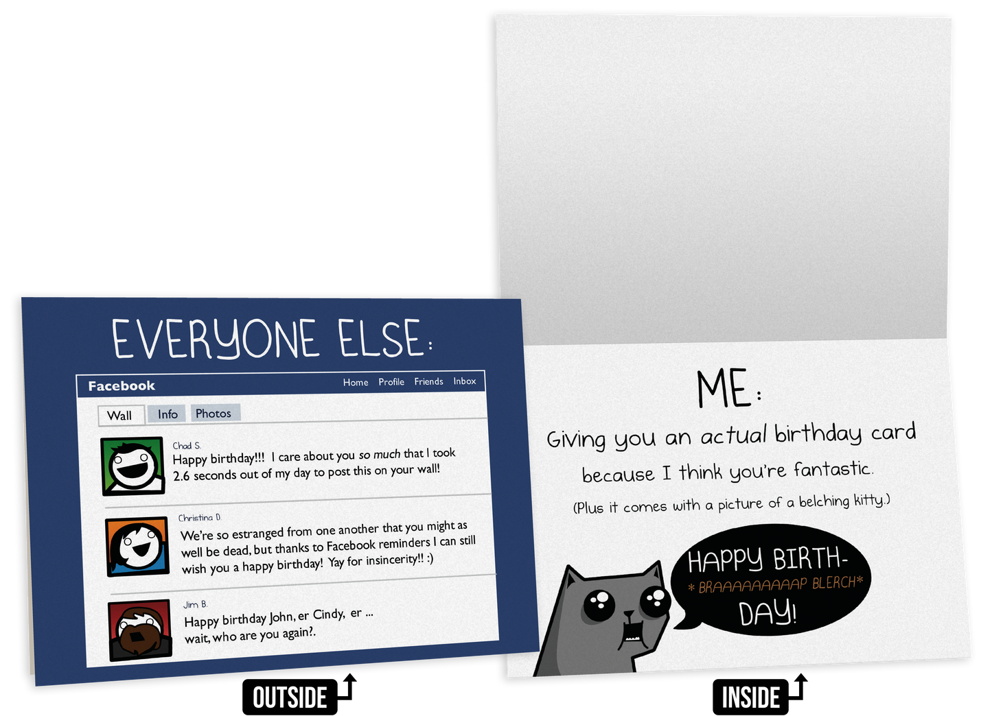 Facebook Kitty - Birthday Card
