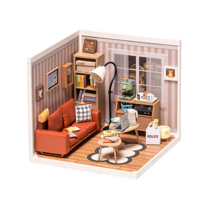 Rolife Plastic Miniature House - Cozy Living Lounge DW007 - Mô hình nhà búp bê nhựa lắp ráp DIY