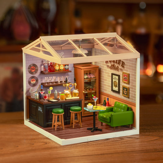 Rolife Super Creator Leisurely Cheers Bar Miniature House (DW012) - Mô hình quán bar nhựa lắp ráp - Rolife