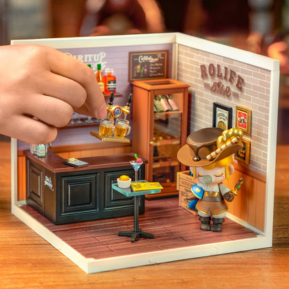 Rolife Super Creator Leisurely Cheers Bar Miniature House (DW012) - Mô hình quán bar nhựa lắp ráp - Rolife