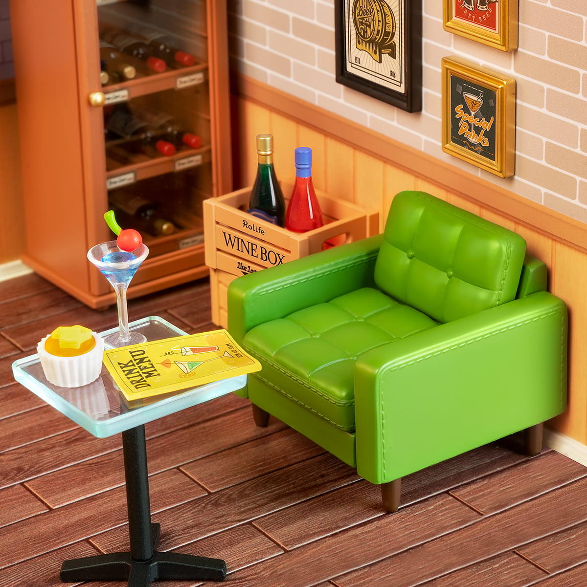Rolife Super Creator Leisurely Cheers Bar Miniature House (DW012) - Mô hình quán bar nhựa lắp ráp - Rolife