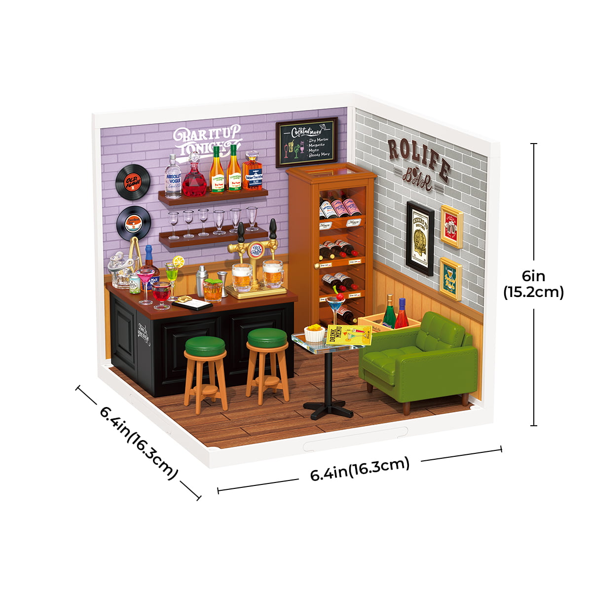 Rolife Super Creator Leisurely Cheers Bar Miniature House (DW012) - Mô hình quán bar nhựa lắp ráp - Rolife