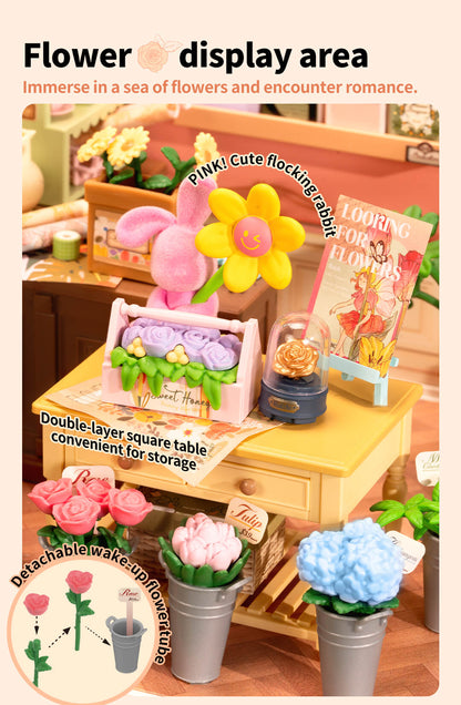 Rolife Fresh Flower Shop DIY Miniature House DW017B - Mô hình nhà búp bê tự lắp ráp - Rolife Super Creator