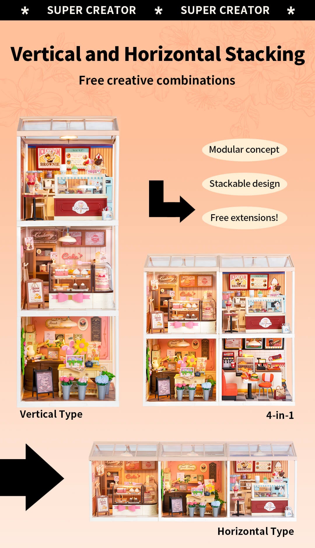 Rolife Fresh Flower Shop DIY Miniature House DW017B - Mô hình nhà búp bê tự lắp ráp - Rolife Super Creator