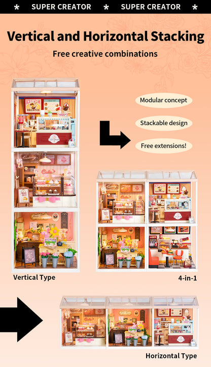 Rolife Fresh Flower Shop DIY Miniature House DW017B - Mô hình nhà búp bê tự lắp ráp - Rolife Super Creator