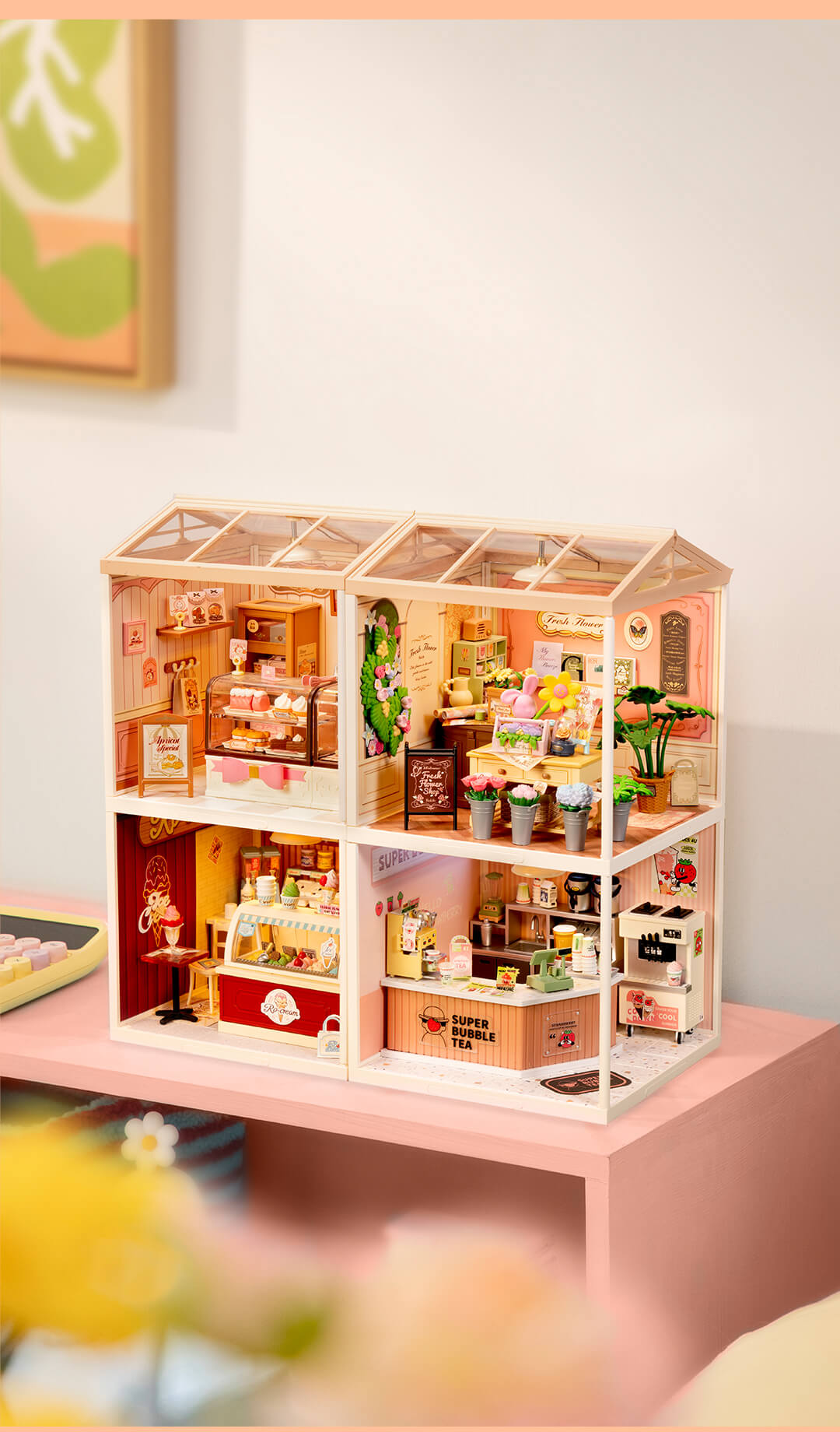 Rolife Fresh Flower Shop DIY Miniature House DW017B - Mô hình nhà búp bê tự lắp ráp - Rolife Super Creator