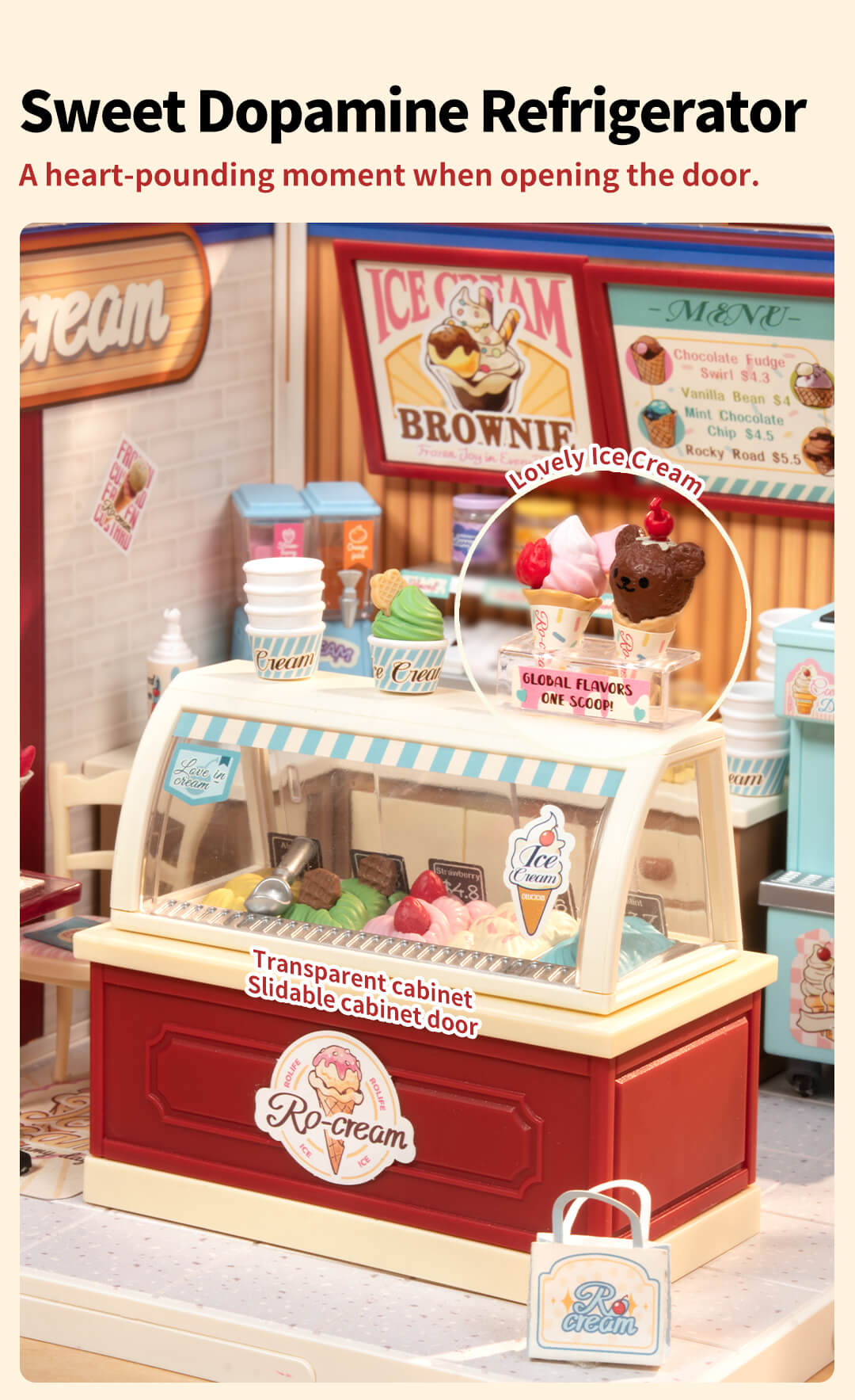 Rolife Flavorful Ice Cream DIY Miniature House DW018B - Mô hình nhà búp bê mini tự lắp ráp - Rolife DW018B