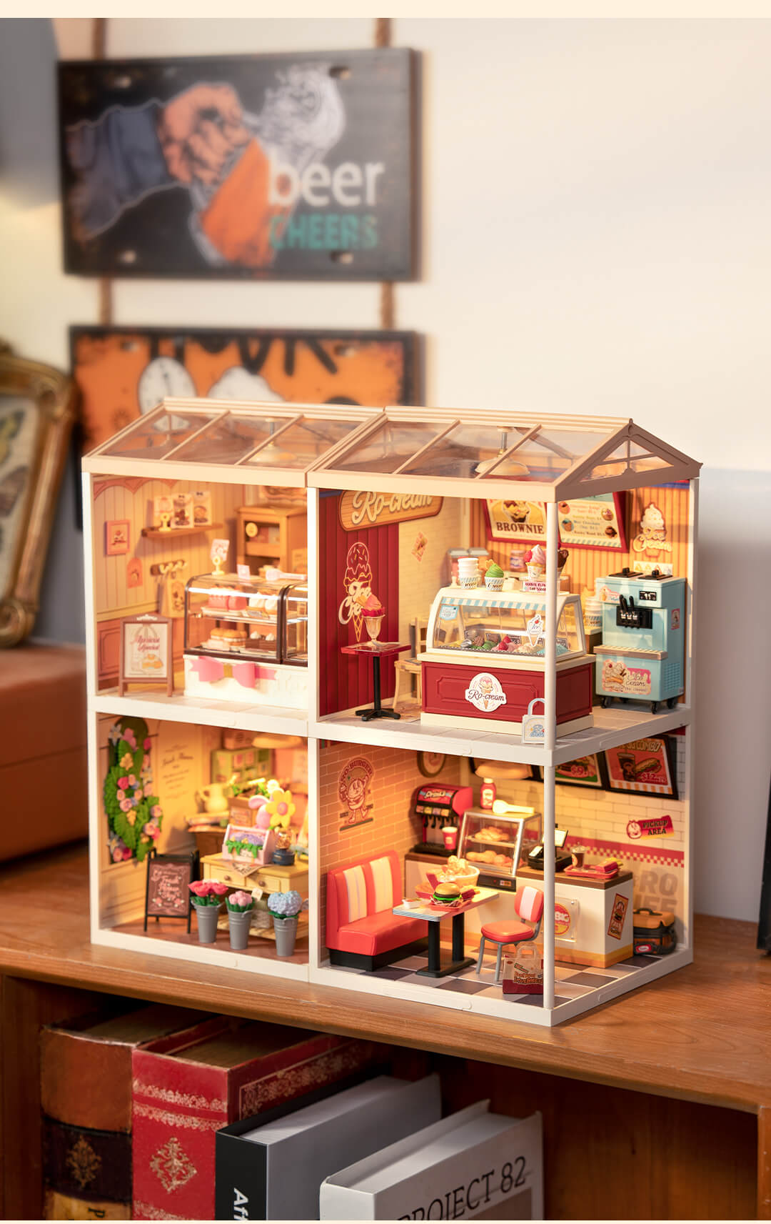 Rolife Flavorful Ice Cream DIY Miniature House DW018B - Mô hình nhà búp bê mini tự lắp ráp - Rolife DW018B
