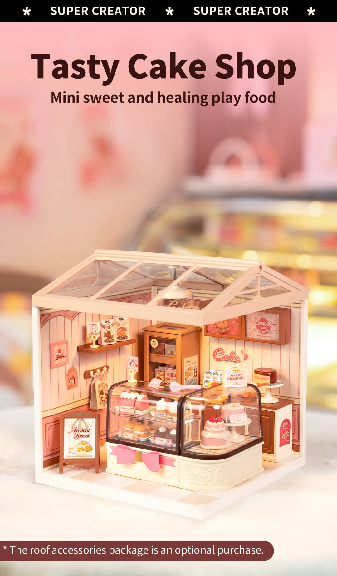 Rolife Tasty Cake Shop DIY Miniature House DW019B - Mô hình nhà búp bê thu nhỏ tự lắp ráp - Rolife