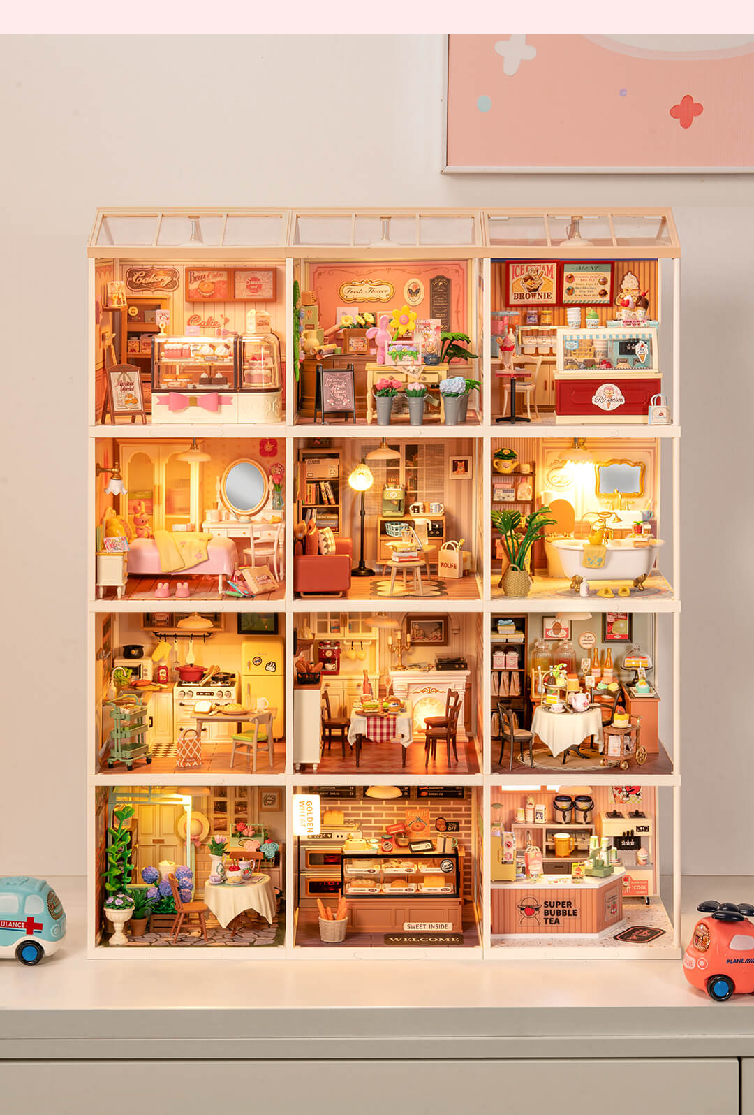 Rolife Tasty Cake Shop DIY Miniature House DW019B - Mô hình nhà búp bê thu nhỏ tự lắp ráp - Rolife