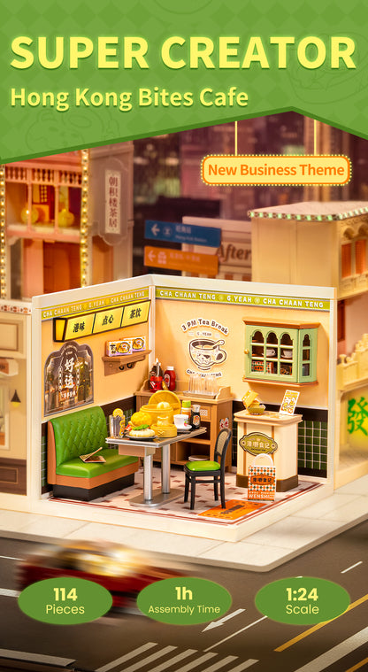 Rolife Hong Kong Bites Cafe DIY Miniature House DW021 - Mô hình tiệm ăn Hồng Kông lắp ráp - Rolife