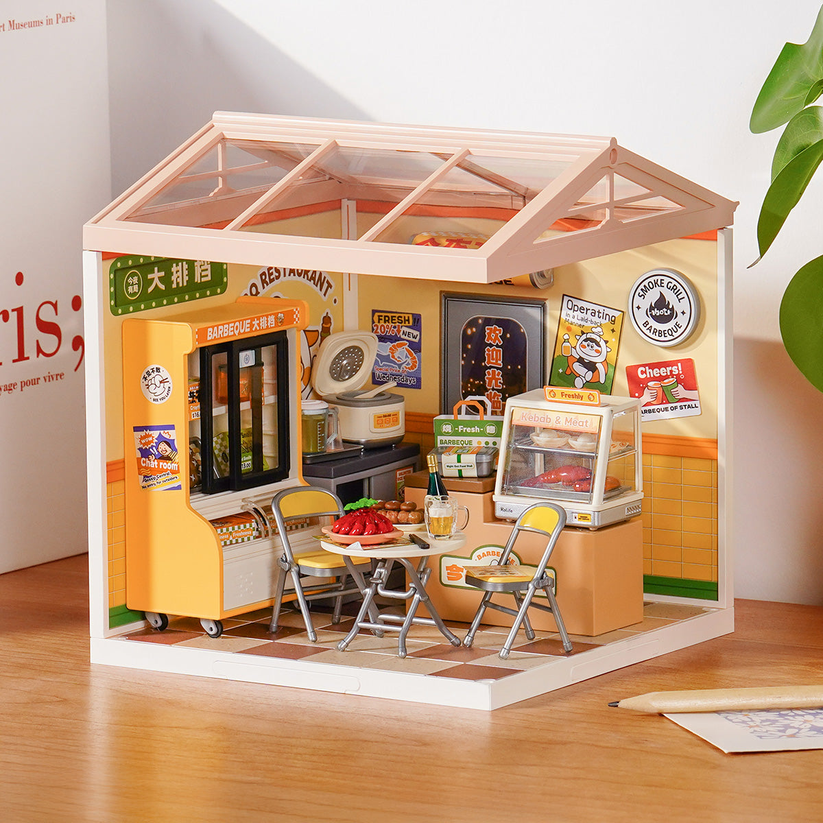 Rolife Night Out Food Stall DIY Miniature House DW022 - Mô hình nhà búp bê mini lắp ráp - Rolife