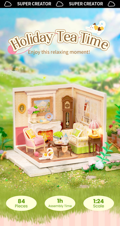Rolife Holiday Tea Time DIY Miniature House DW023 - Nhà Mô Hình Mini DIY Tự Lắp Ráp - Rolife