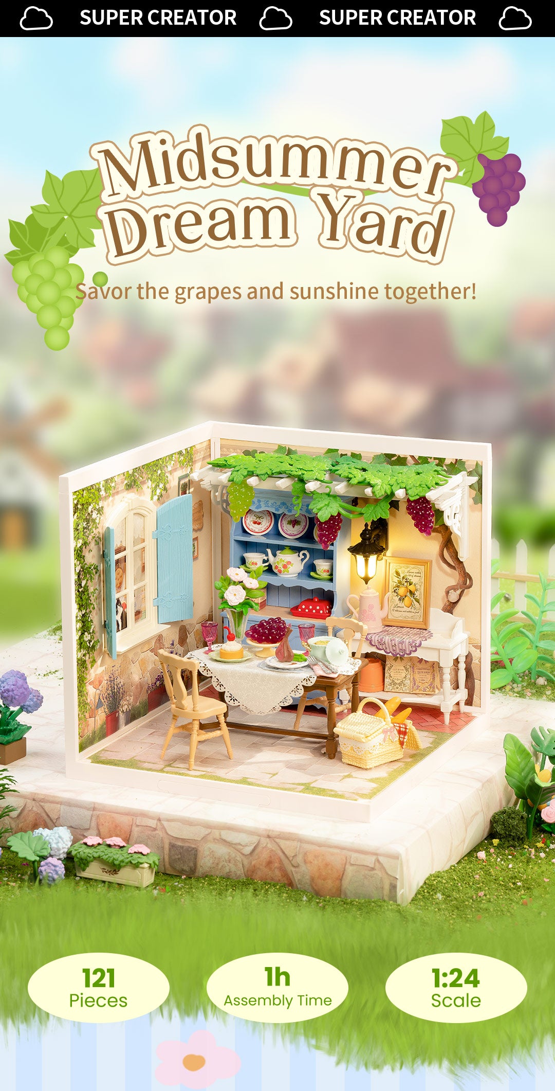 Rolife Midsummer Dream Yard DIY Miniature House DW025 - Mô hình nhà búp bê lắp ráp - Rolife DW025