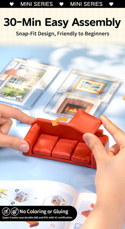 Rolife Country Blue Lounge Mini Super Creator DIY Miniature House DWS05B - Mô hình nhà gỗ DIY tí hon - Rolife