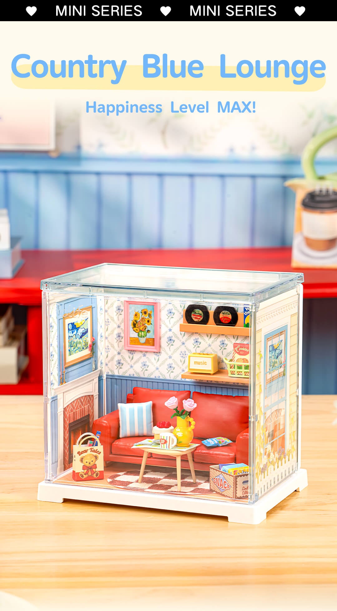 Rolife Country Blue Lounge Mini Super Creator DIY Miniature House DWS05B - Mô hình nhà gỗ DIY tí hon - Rolife