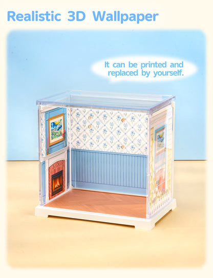 Rolife Country Blue Lounge Mini Super Creator DIY Miniature House DWS05B - Mô hình nhà gỗ DIY tí hon - Rolife