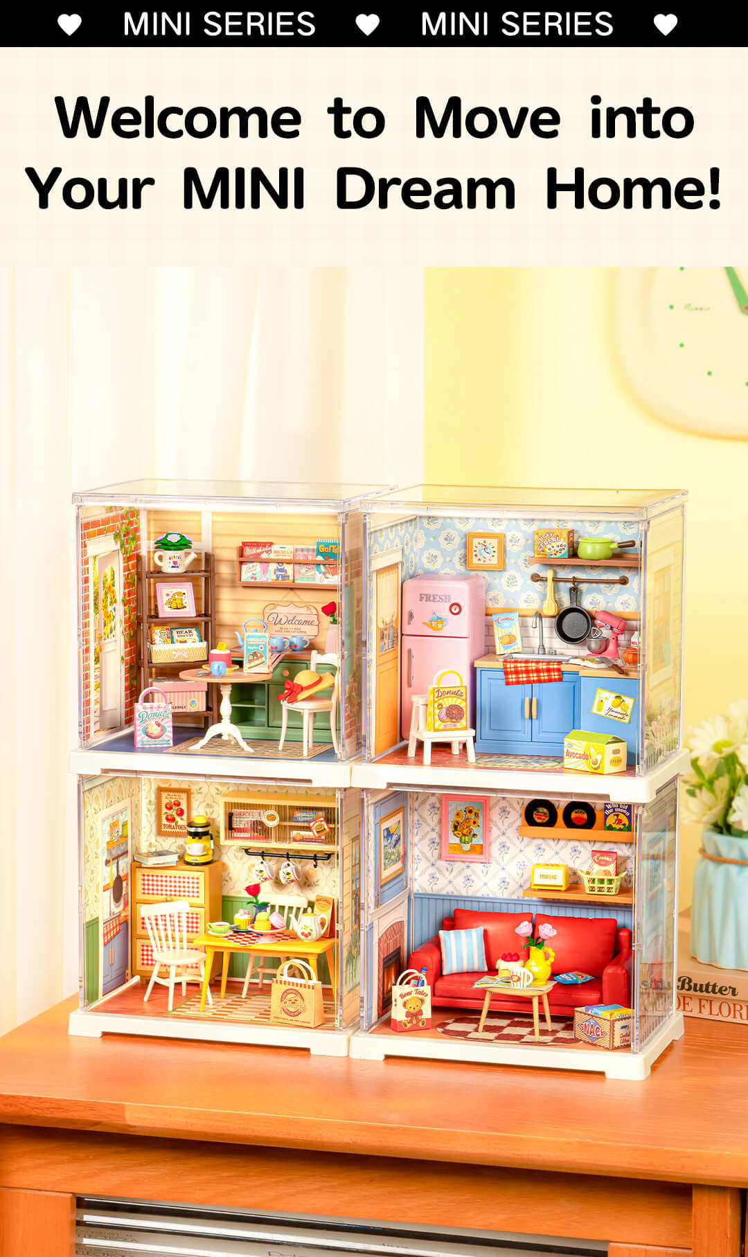 Rolife Country Blue Lounge Mini Super Creator DIY Miniature House DWS05B - Mô hình nhà gỗ DIY tí hon - Rolife