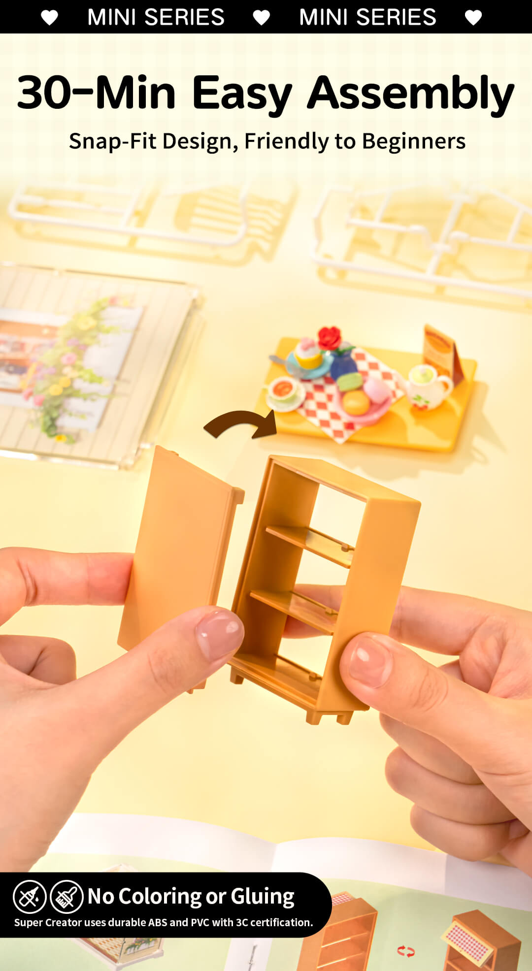 Rolife Floral Dining Room Mini Super Creator DIY Miniature House - Mô hình nhà gỗ DIY lắp ráp - Rolife DWS06B