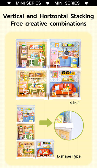Rolife Floral Dining Room Mini Super Creator DIY Miniature House - Mô hình nhà gỗ DIY lắp ráp - Rolife DWS06B