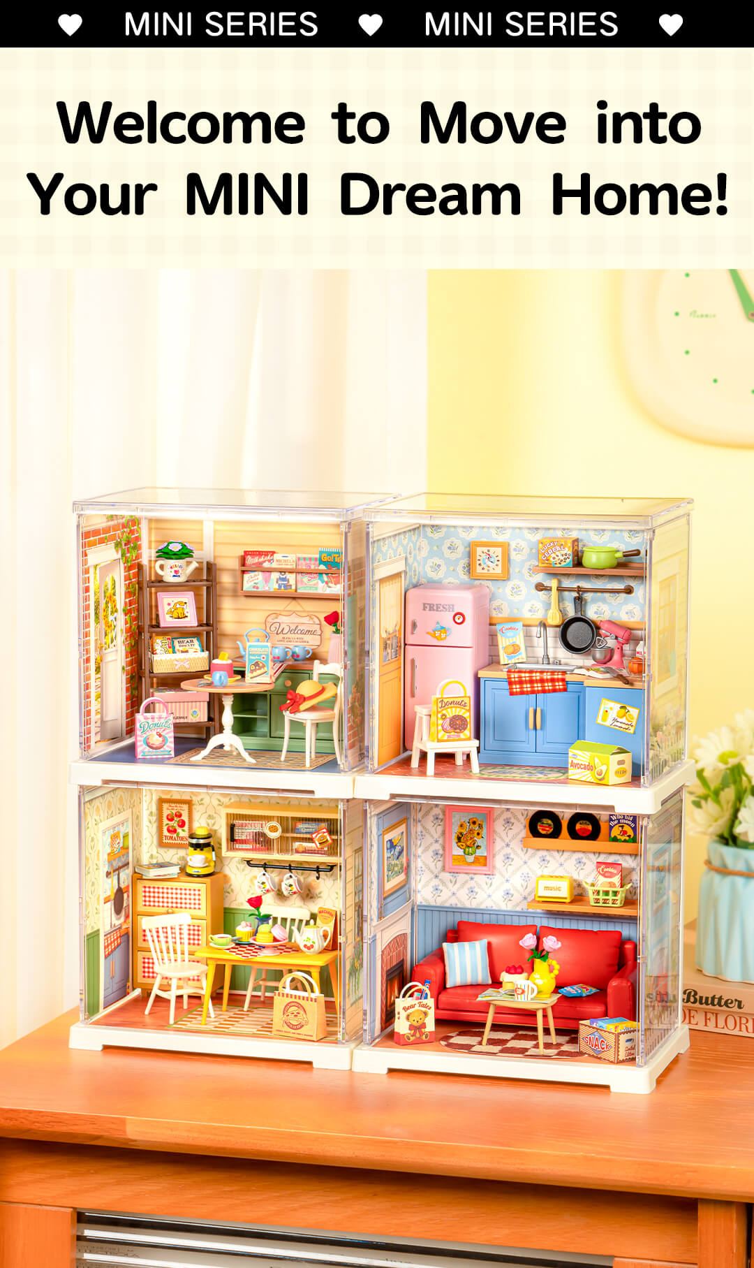 Rolife Floral Dining Room Mini Super Creator DIY Miniature House - Mô hình nhà gỗ DIY lắp ráp - Rolife DWS06B