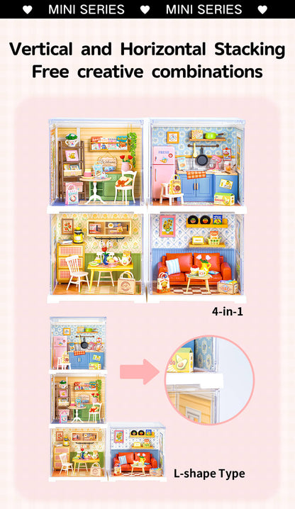 Rolife Homely Baking Kitchen Mini Super Creator DIY Miniature House DWS08B - Mô hình nhà búp bê tí hon tự lắp ráp - Rolife DWS08B