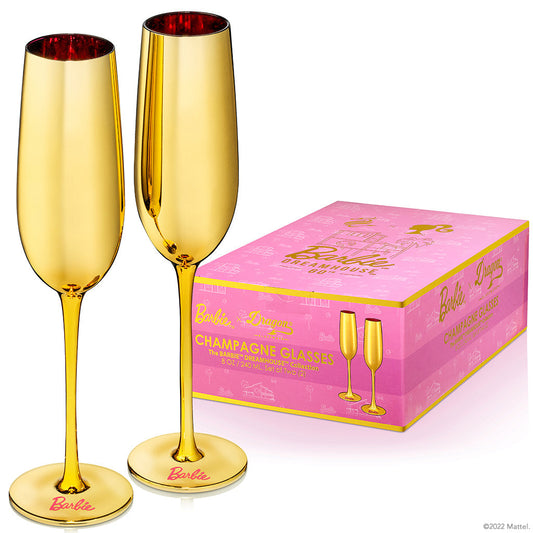 Barbie™ X Dragon Glassware® Dreamhouse™ Champagne Flutes - Bộ 2 Ly Champagne Pha Lê Cao Cấp - Dragon Glassware - Hình ảnh sản phẩm
