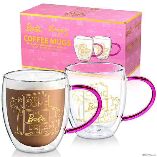 Barbie™ X Dragon Glassware® Dreamhouse™ Coffee Mugs - Bộ 2 Ly Cà Phê Hai Lớp Cao Cấp - Dragon Glassware