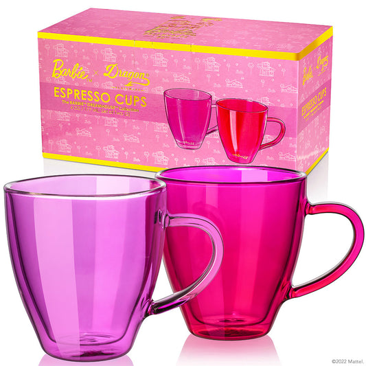 Barbie™ X Dragon Glassware® Dreamhouse™ Espresso Cups - Bộ 2 Ly Cà Phê Espresso Thủy Tinh Hai Lớp - Dragon Glassware