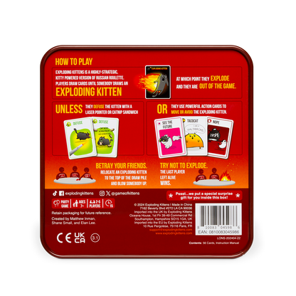 Exploding Kittens: Original Edition (Classic Tin) - Board Game Mèo Nổ Bản Hộp Thiếc - Exploding Kittens