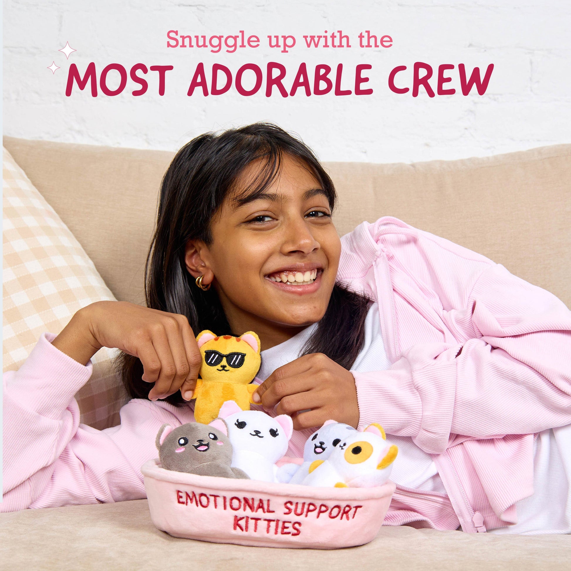 Emotional Support Kitties – Set of 5 Plush Cats in Cozy Container - Bộ 5 Mèo Nhồi Bông Xoa Dịu Cảm Xúc - Relatable - Hình ảnh bổ sung 4