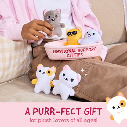Emotional Support Kitties – Set of 5 Plush Cats in Cozy Container - Bộ 5 Mèo Nhồi Bông Xoa Dịu Cảm Xúc - Relatable - Hình ảnh bổ sung 5