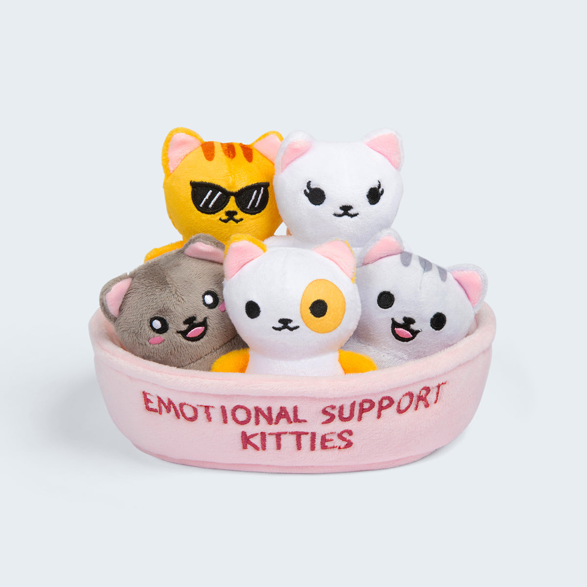 Emotional Support Kitties – Set of 5 Plush Cats in Cozy Container - Bộ 5 Mèo Nhồi Bông Xoa Dịu Cảm Xúc - Relatable - Hình ảnh sản phẩm