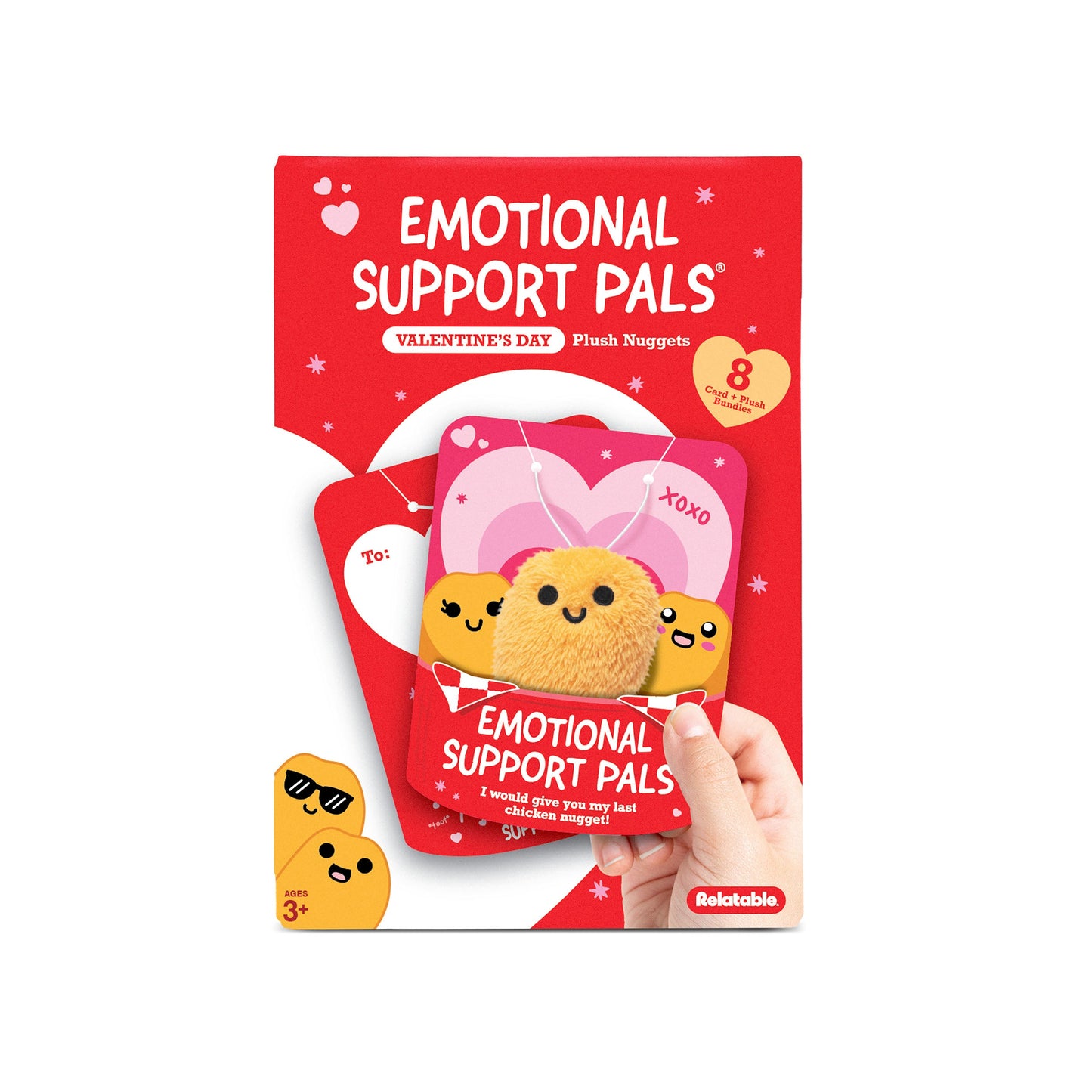 Emotional Support Nuggies Valentine's Day Cards 8 pack - Bộ Thiệp Và Gấu Bông Quà Tặng - Relatable - Hình ảnh sản phẩm
