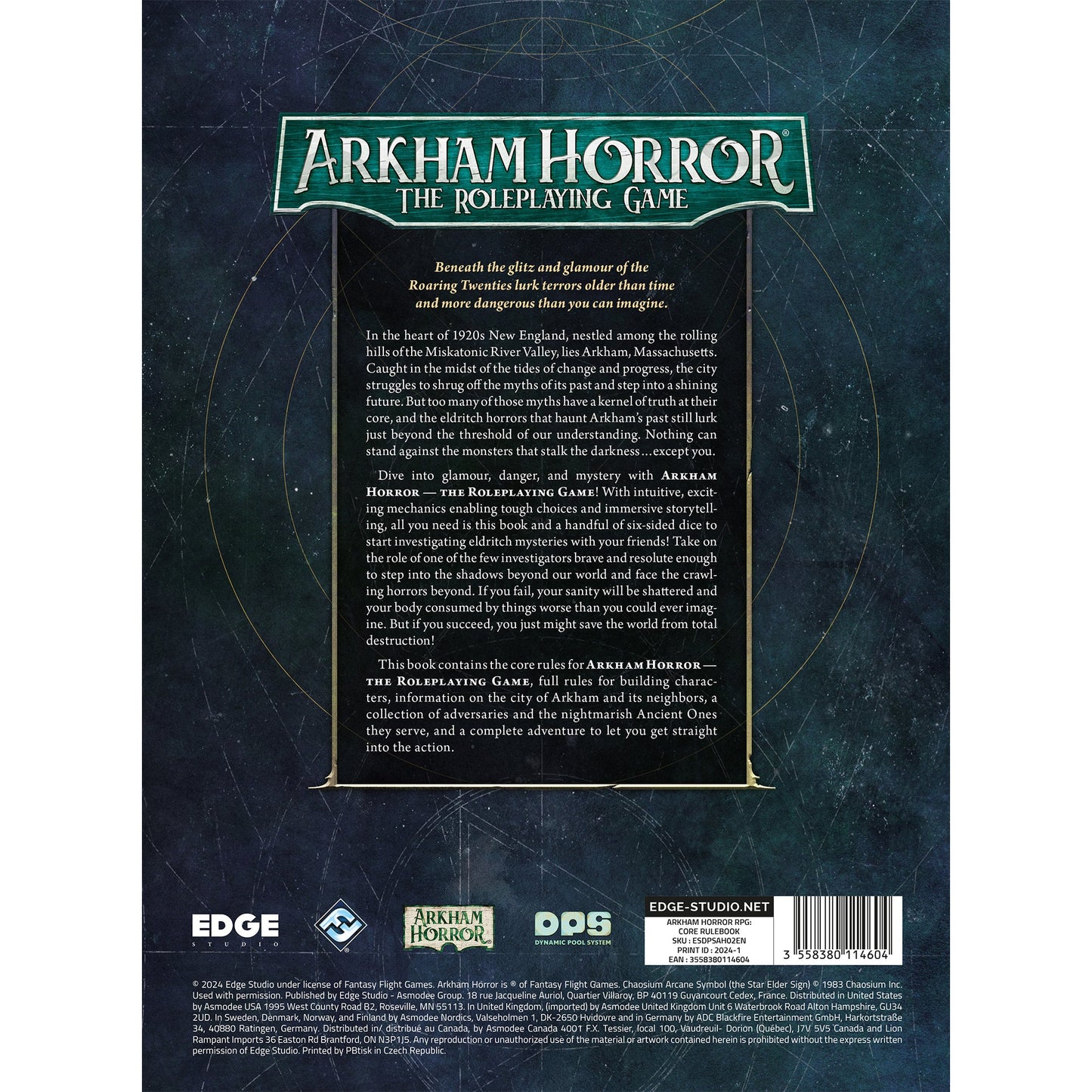 Arkham Horror The Roleplaying Game Core Rulebook - Sách luật trò chơi nhập vai (RPG) - Edge Studio
