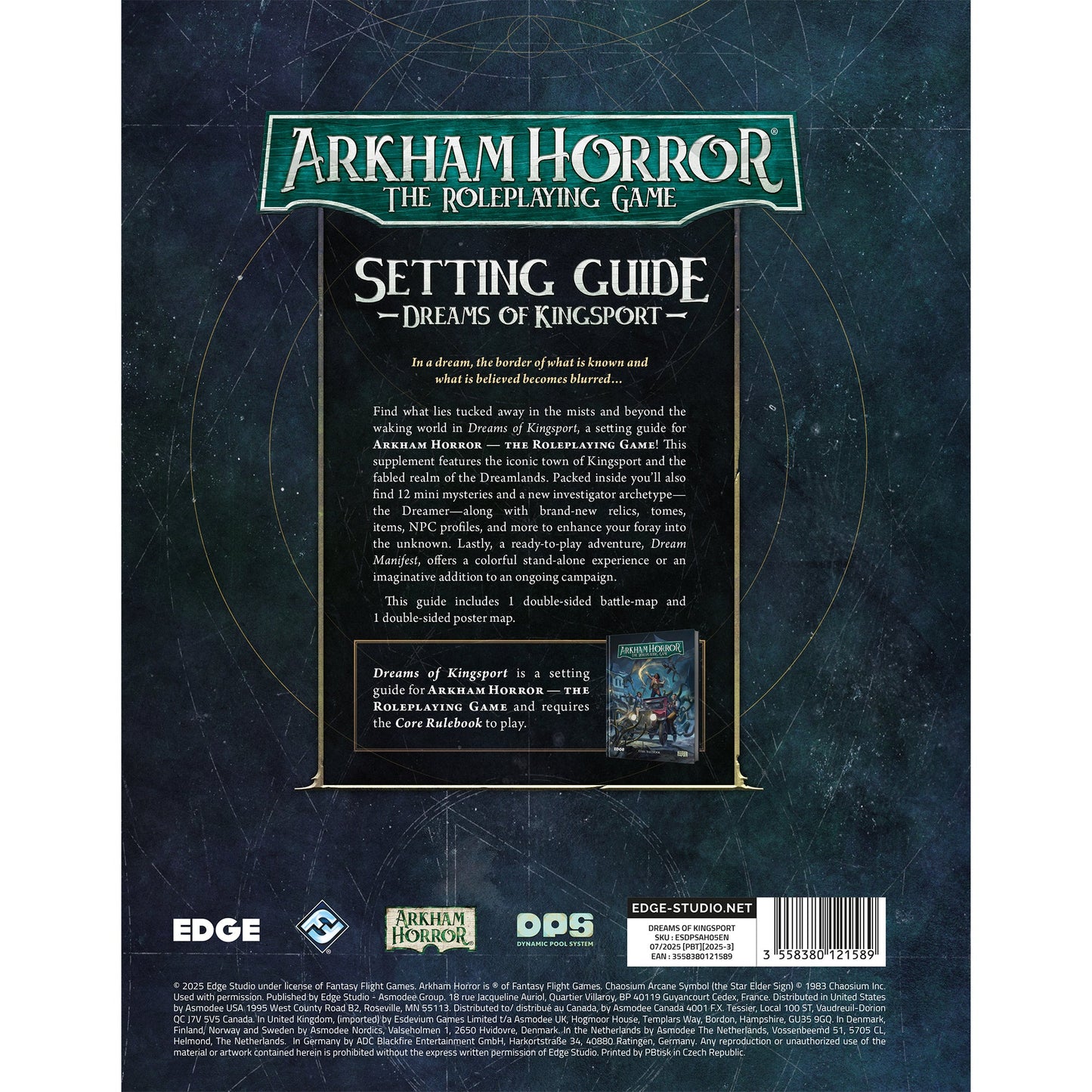 Arkham Horror RPG - Dreams of Kingsport - Sách mở rộng nhập vai - Edge Studio