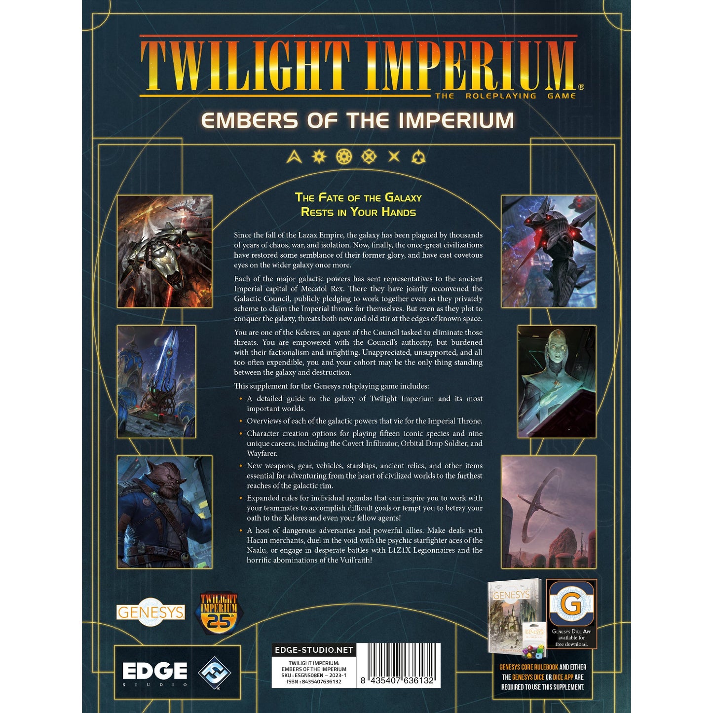 Genesys Roleplaying Game Embers of the Imperium Sourcebook - Sách nhập vai RPG - Edge Studio