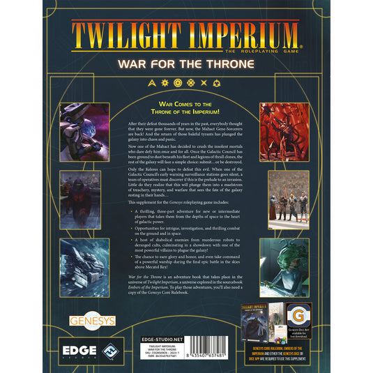 Sách Phiêu Lưu Genesys RPG: Twilight Imperium - War for the Throne