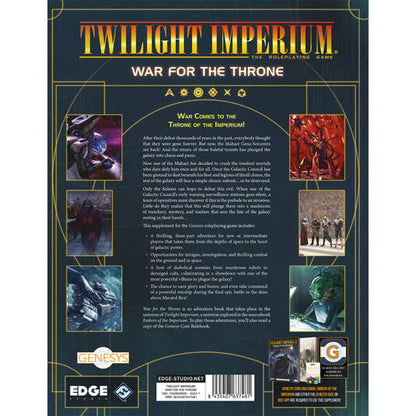 Sách Phiêu Lưu Genesys RPG: Twilight Imperium - War for the Throne