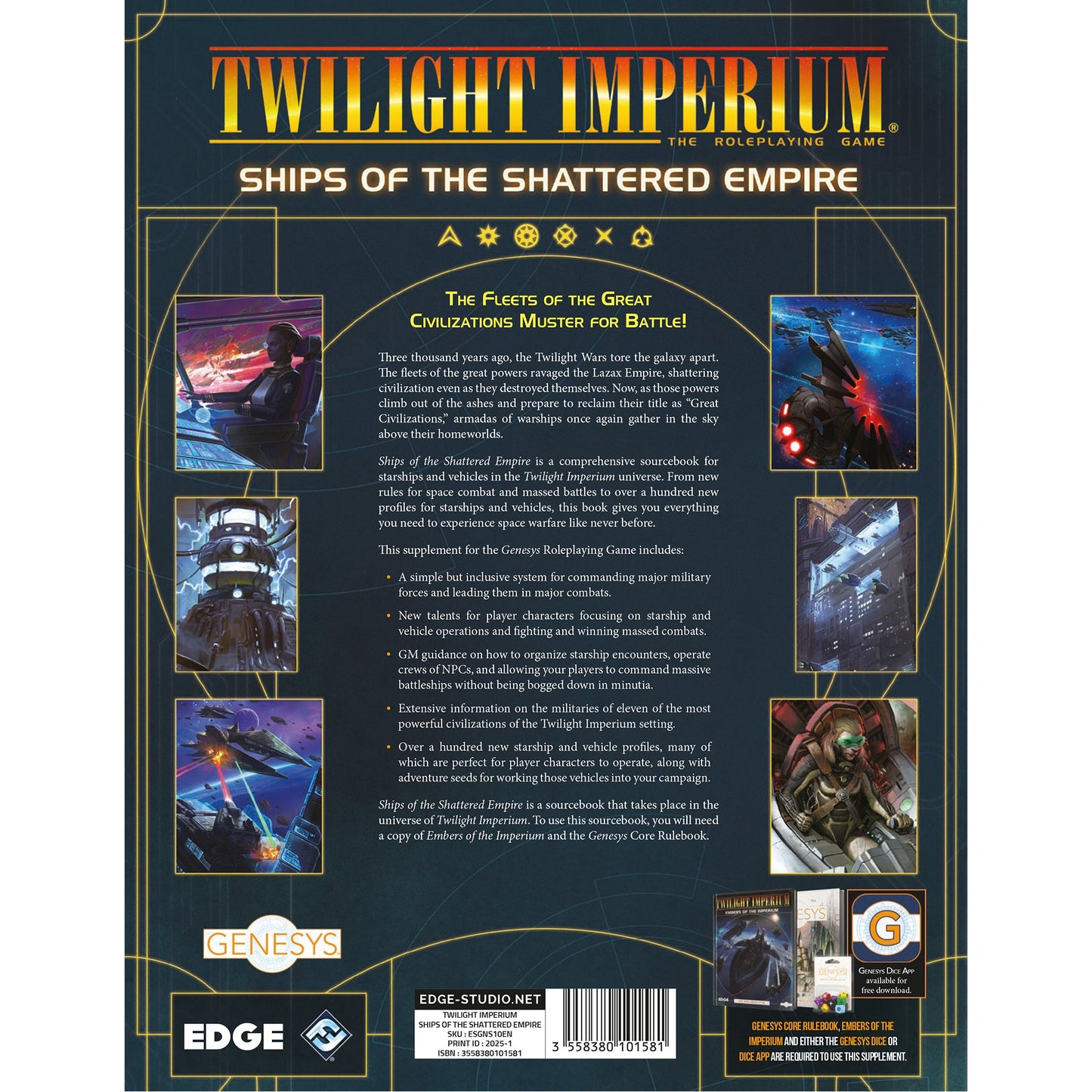 Genesys Roleplaying Game - Ships of the Shattered Empire - Sách Hướng Dẫn Game Nhập Vai - Edge Studio