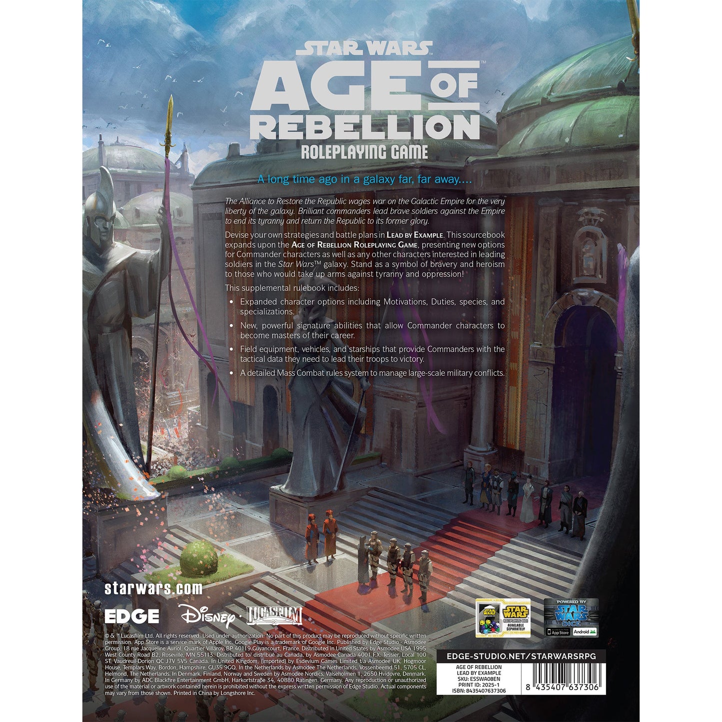 Star Wars - Age of Rebellion: Lead by Example - Sách Bổ Trợ Trò Chơi Nhập Vai RPG Fantasy Flight Games