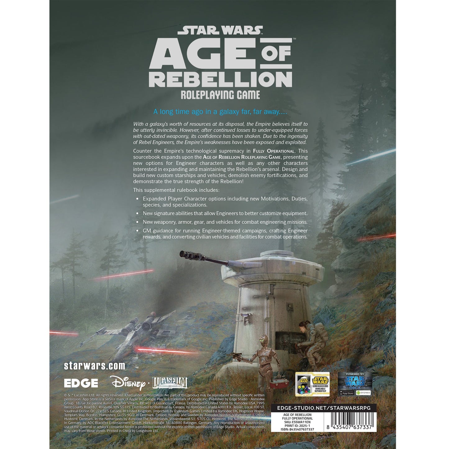 Star Wars - Age of Rebellion: Fully Operational - Sách Hướng Dẫn Nhập Vai (RPG) - Edge Studio